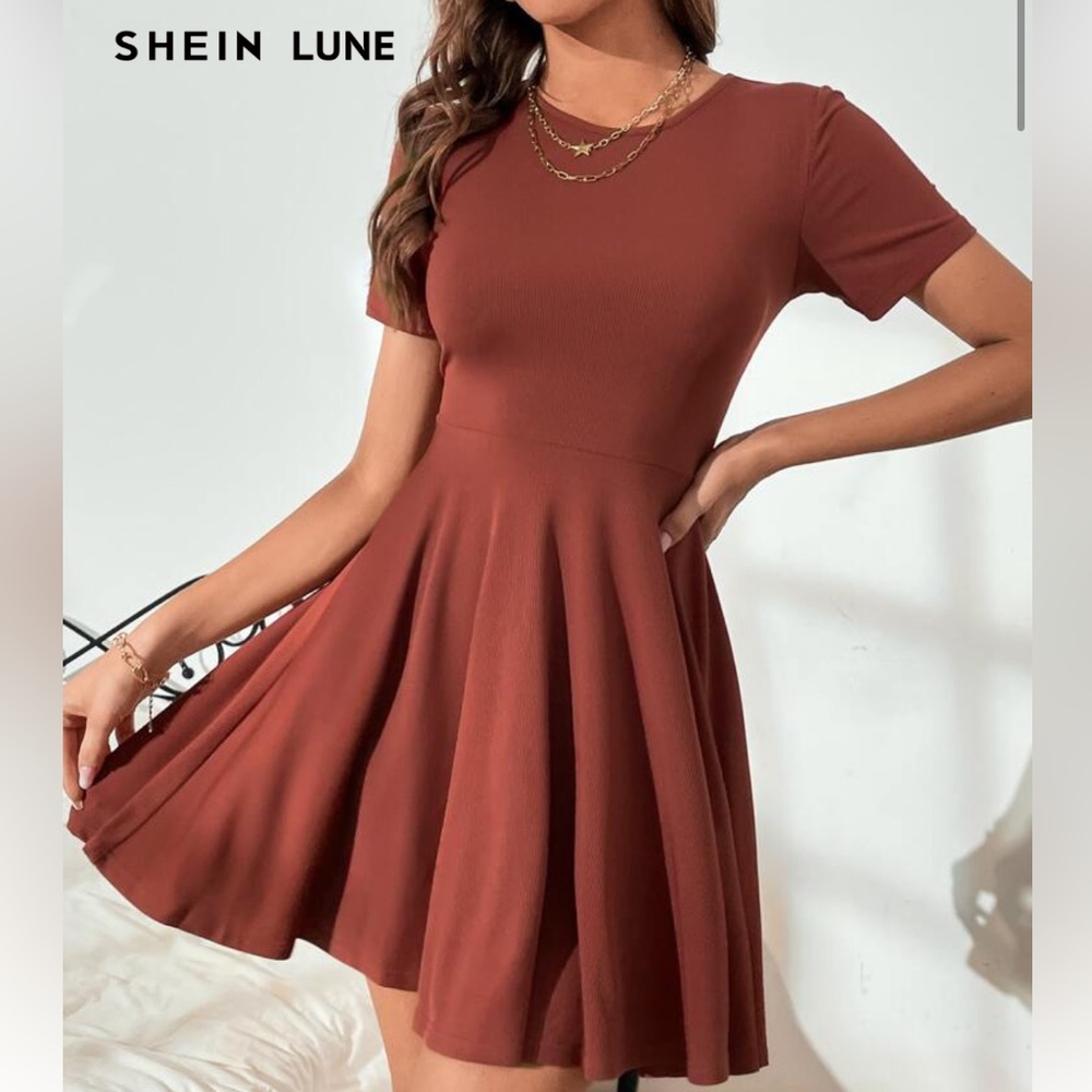 SHEIN Rust Mini Dress brand new